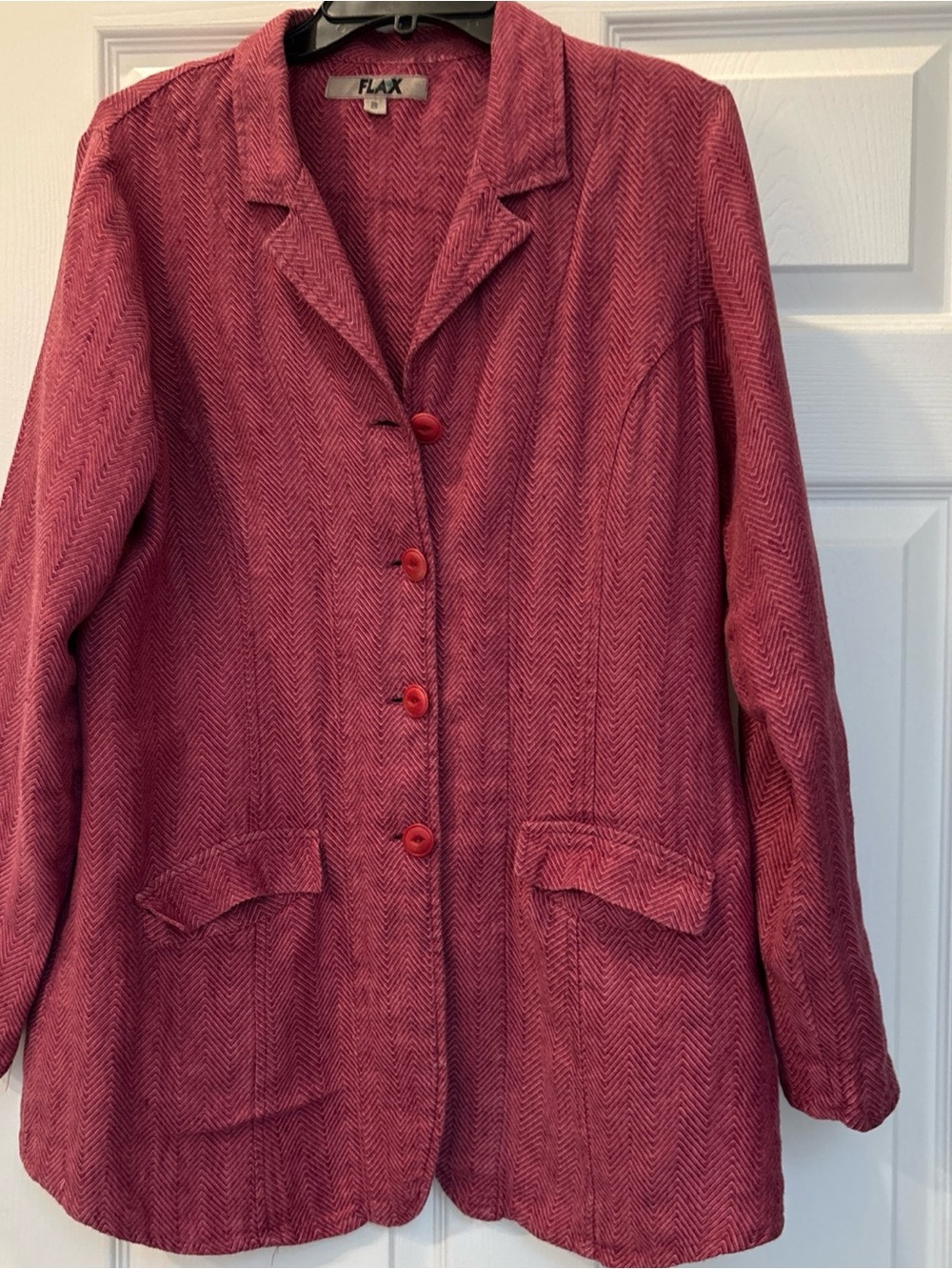 FLAX Magenta 100% linen jacket S